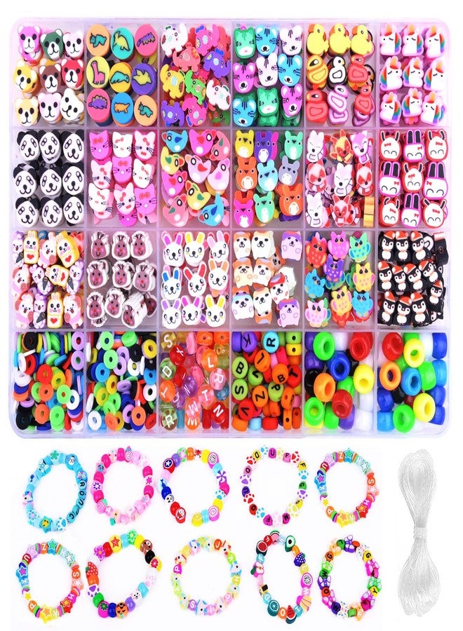 BBita 1000PCS Polymer Clay Beads Bracelet Making kit, 24 Style Cute Fun Beads Animal Beads Charms for Jewelry Necklace Earring Making DIY Accessories for Women Girls S008 - Image 1