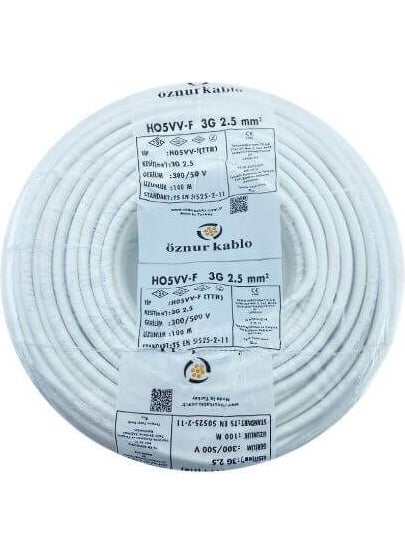 3 Meters 3x2,5 Ttr H05VV-F White