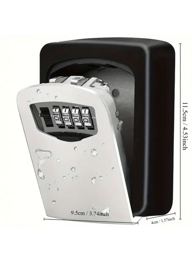 Large Capacity Wall Mounted Key Lock Box Black Weatherproof Key Safe For 8 Keys - Image 2