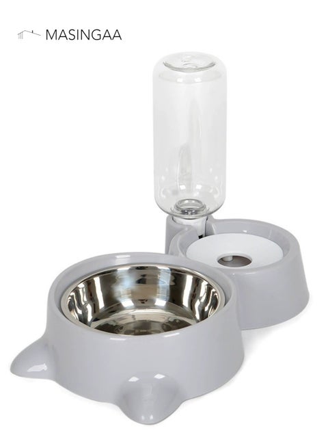 Cat Dog Food Dish Bowl, Pet Food Dish Bowl And Auto Gravity Pet Water Dispenser, Cat Bowl Set For Small Medium Dogs And Cats