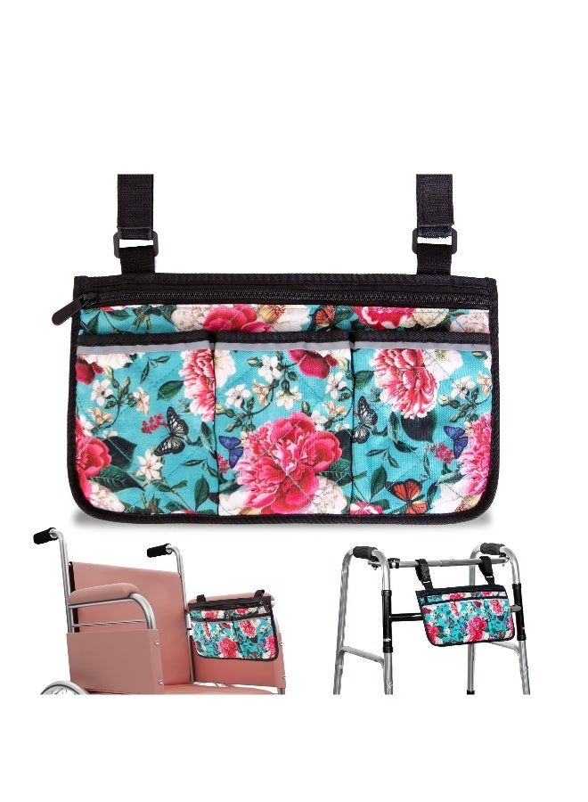 Wheelchair Bag, Floraldy Water-Resistant Walker and Wheelchair Bag for Adults - Convenient Storage Pouch for Rollators, Electric Wheelchairs, Gift for Women and Seniors - Image 1