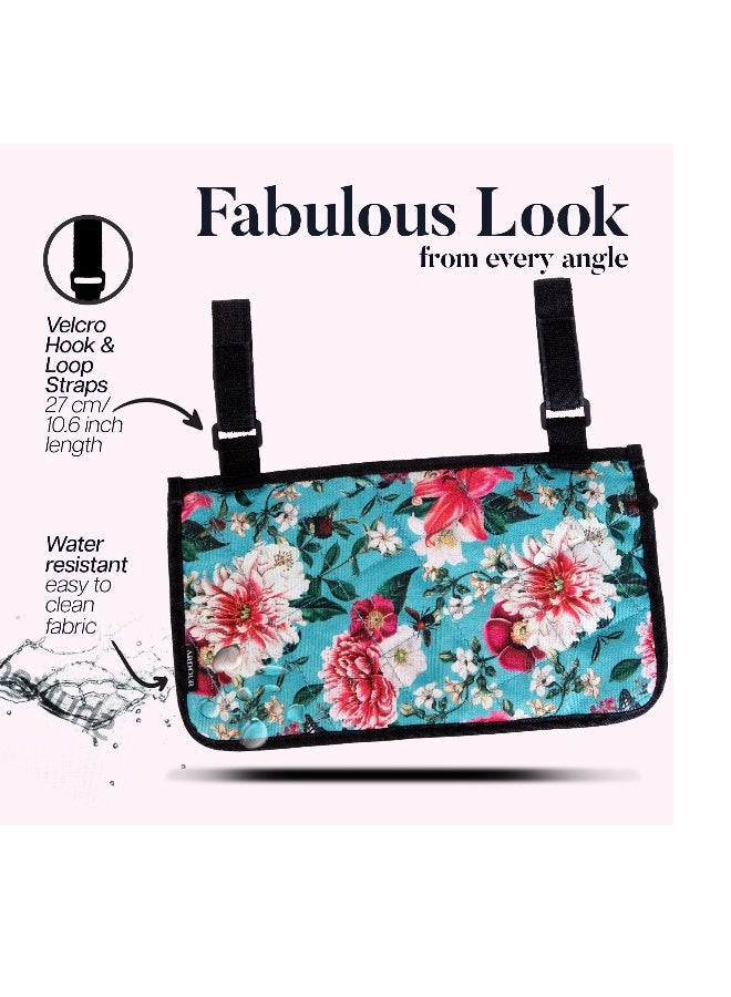 Wheelchair Bag, Floraldy Water-Resistant Walker and Wheelchair Bag for Adults - Convenient Storage Pouch for Rollators, Electric Wheelchairs, Gift for Women and Seniors - Image 5