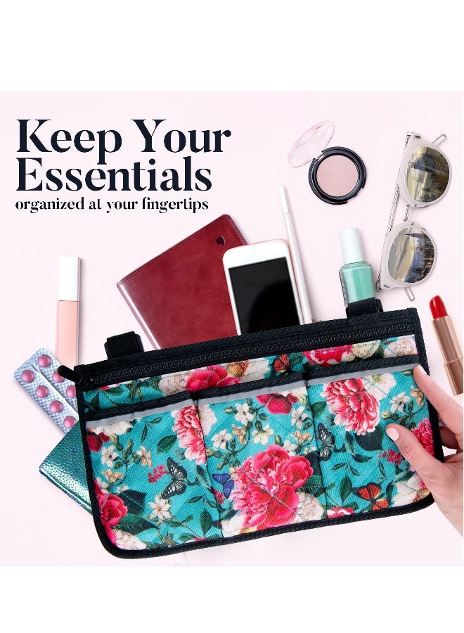 Wheelchair Bag, Floraldy Water-Resistant Walker and Wheelchair Bag for Adults - Convenient Storage Pouch for Rollators, Electric Wheelchairs, Gift for Women and Seniors - Image 4