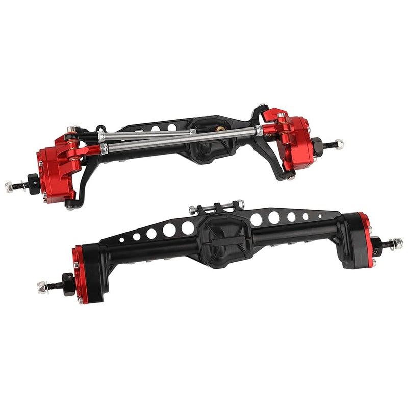 Pothyes CNC Metal Front and Rear Portal Axles for 110 RC Crawler Car Axial SCX10 III AXI03006 AXI03007 Wrangler JL AR45 Axle Upgrade Part red - Image 3