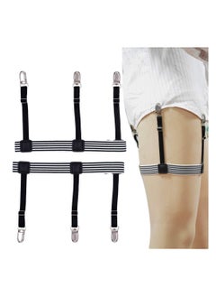 Mens Shirt Stays Shirt Holder Straps Non-slip Locking Clamps Clips