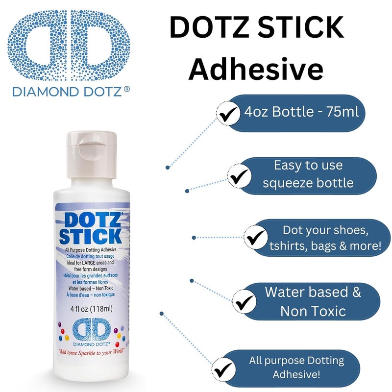 Diamond Dotz Accessories Dotz Stick, Clear Glue, 4oz (118ml) Bottle Diamond Art Glue for Freestyle, Crafts and Jigsaw Puzzles - Image 2