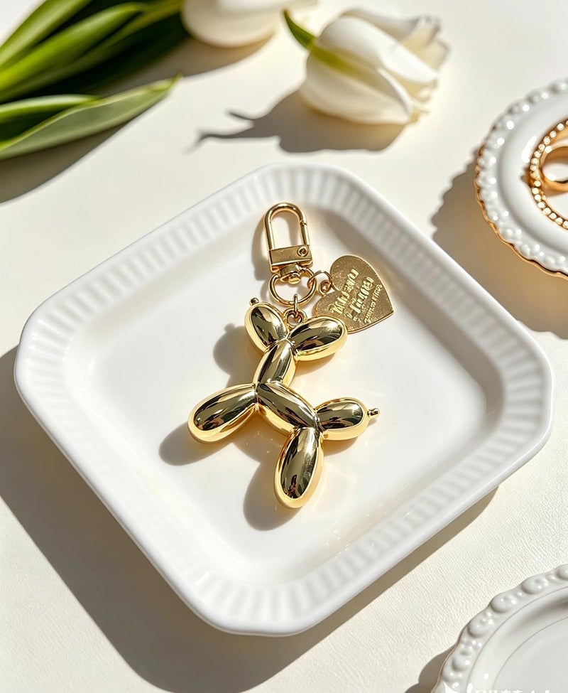LAEKOU Jelly Balloon Dog Design Keychain for Women, Cute Girls Key Chain, Key Chains Accessories for Car Keys - Image 5