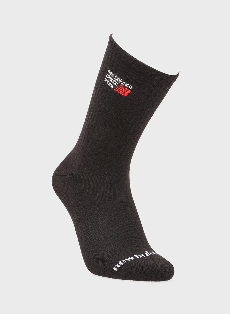 نيو بالانس 2 Pack Embroidery Graphic Crew Socks