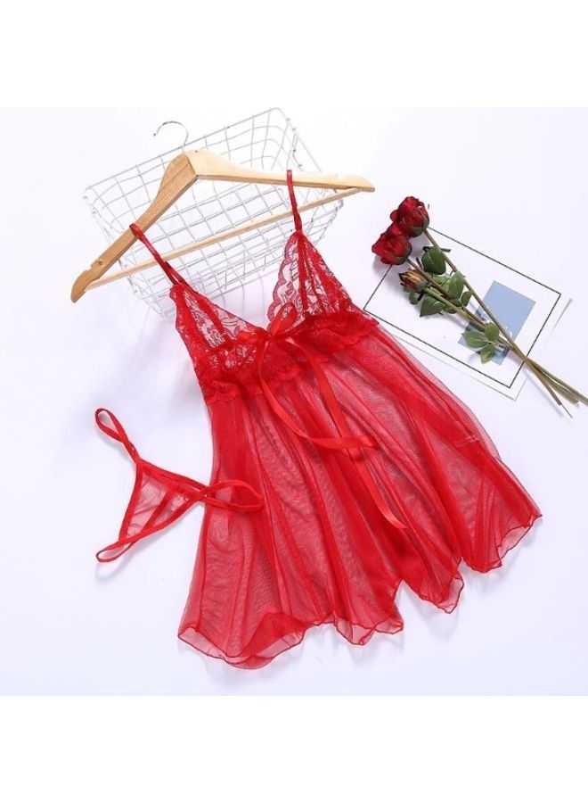 Women Nightwear Dress with Underwear Set - Image 1