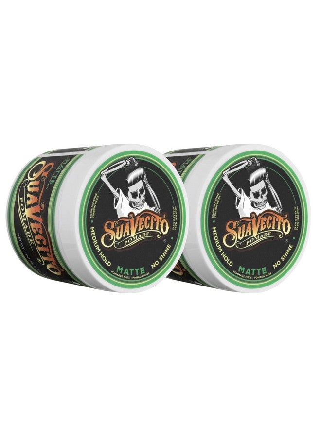 Suavecito Pomade Matte (No Shine) Formula 4 oz, 2 Pack - Medium Hold Hair Pomade For Men - Matte Hair Paste For Natural Texture Hairstyles - Image 1