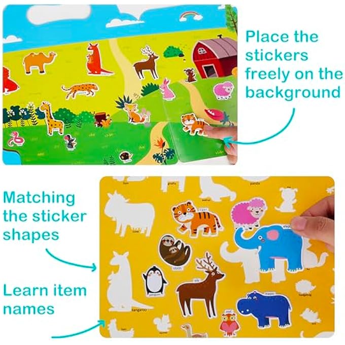 6PCS STICKERS BOOK FOR KIDS, 3+ YEARS TODDLERS, FUN EDUCATIONAL STICKERS PAD LEARNING SUPPLIES QUIET BOOK FOR BOYS GIRLS GIFTS - Image 5