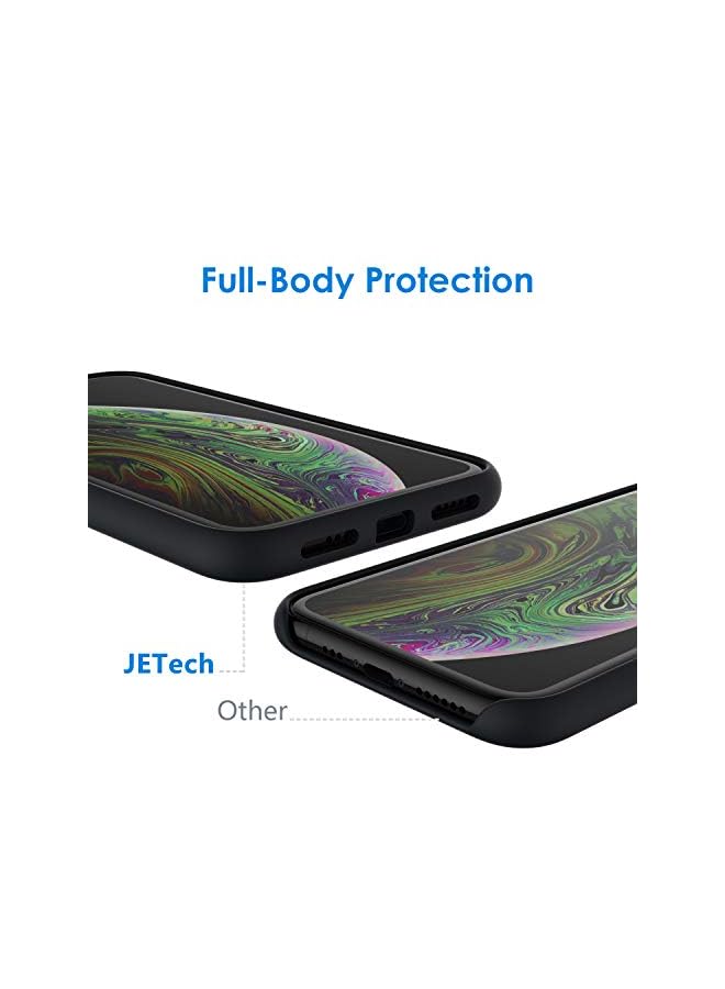 Jetech Silicone Case For Iphone X Iphone Xs 5.8 Inch Silky Soft Touch Full Body Protective Case Shockproof Cover With Microfiber Lining Black - Image 3