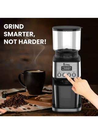 Coffee Grinder 165W Stainless Steel Body – Turkish Fine, Espresso, V60, 350g Coffee Bean Holder Capacity, With Porta-Filter Holders, 51 Grinding Settings 165 W RA-CGS3235 - view 3