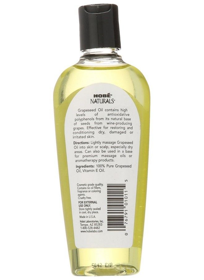 Hobe Labs - Hobe Naturals Beauty Oils 100% Pure Grapeseed Oil With Vitamin E 4 Oz - Image 1