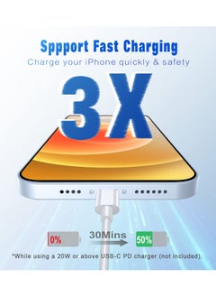APFEN APFEN USB C to Lightning Cable 3FT 2Pack [Apple MFi Certified], Power Delivery iPhone Cables Type C iPhone Charger Cord Fast Charging Compatible iPhone 14 13 12 11 Pro Max X XS XR 8 7 6s Plus SE  - Image 3