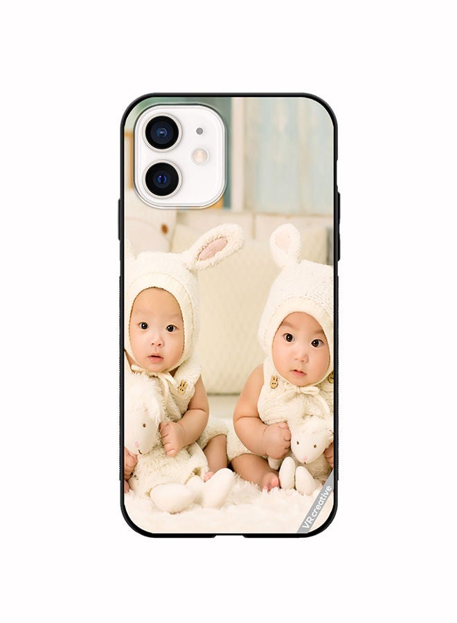 VR CREATIVE Protective Case Cover For Apple iPhone 12 mini Twin Babies Design Multicolour - Image 1