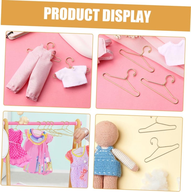 Hemobllo 25Pcs Miniature Doll Clothes Hangers Iron Mini Hanger for Small Dolls Design for Creative Play for Homes Schools and Kindergartens - Image 3