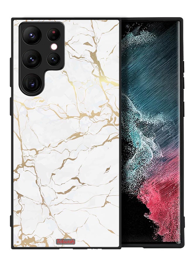 Tolwak Samsung Galaxy S22 Ultra 5G Protective Case Cover Marble Pattern - Image 2