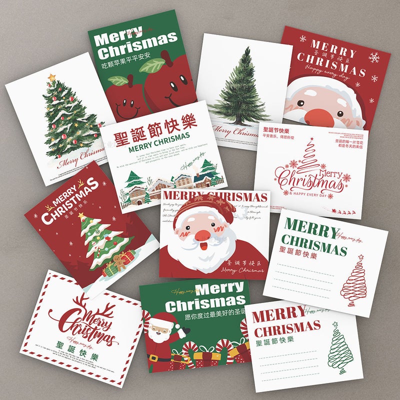 New Christmas Flower Greeting Card Gift Card Gift Box Blessing Card Cake Message Card Christmas Tree Decoration Tag - Image 2