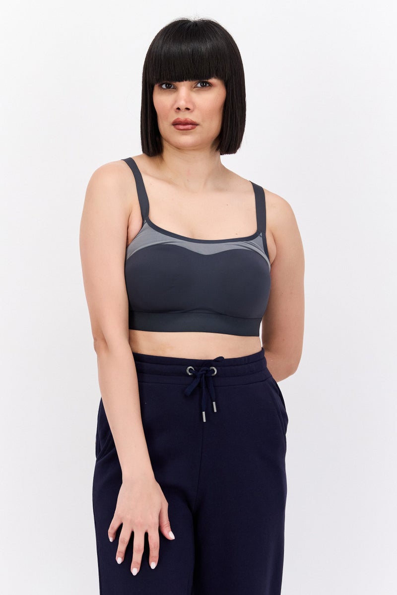 Brooks Women Sportswear Fit Lightly Padded Running Sports Bra, Grey  - Image 1