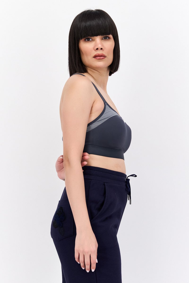 Brooks Women Sportswear Fit Lightly Padded Running Sports Bra, Grey  - Image 2