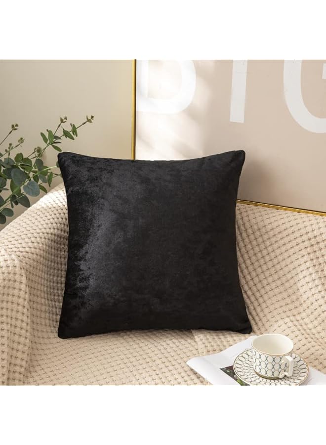 The Bros Decorative Throw Pillow Covers 18 x 18, Set of 4 Square Velvet Cushion Covers, Throw Pillow Cover Protector Cushion Covers Pillowcase Home Decor Decorations for Sofa Couch Bed Chair Car - Image 5