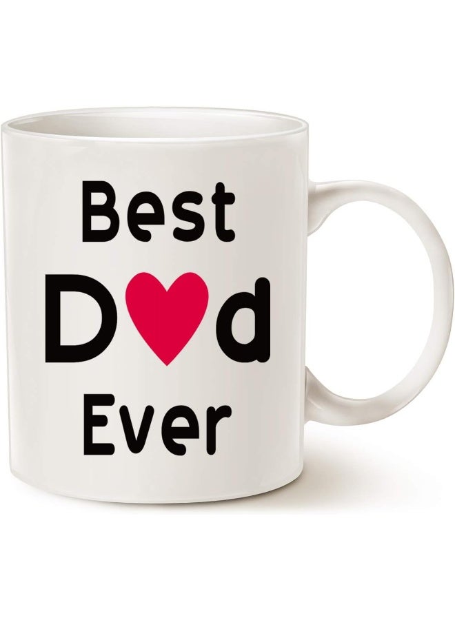 Spoil Your Wall Quote - "Best Dad Ever" |  Unique Birthday Gifts Idea For Dad Father Papa Daddy Cup, White, 12 Oz by Spoil Your Wall - Image 1