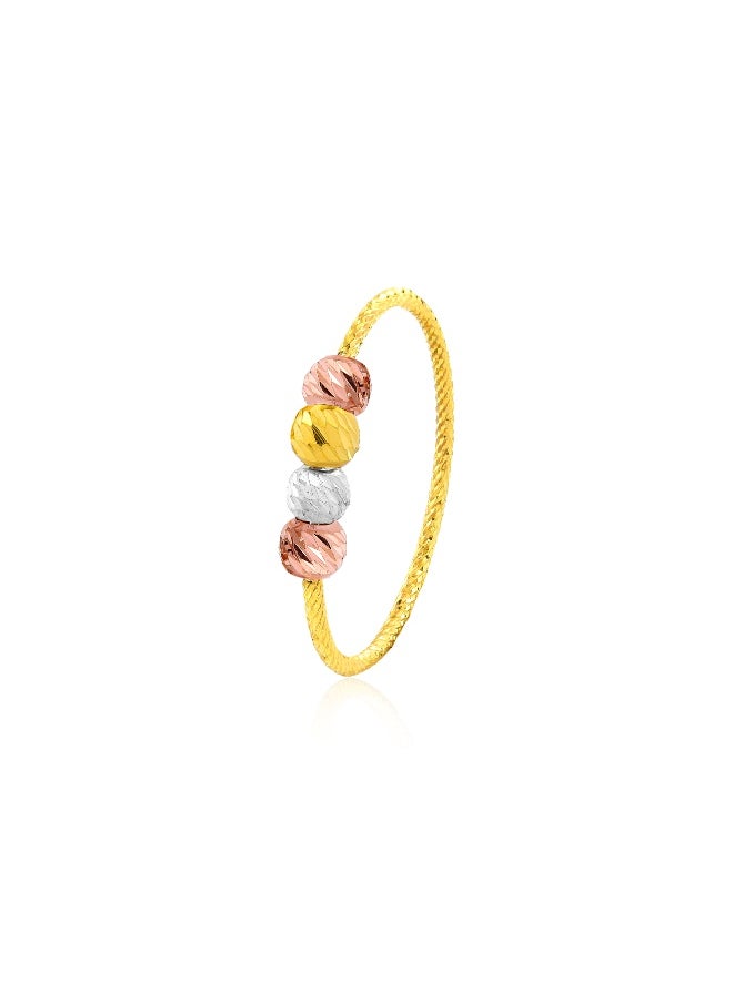 BAFLEH JEWELLERY Artistic Craft in Every Detail 22kt Gold Ball Ring with Floral Accent  - Image 1