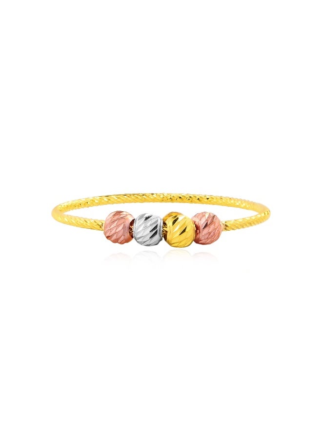 BAFLEH JEWELLERY Artistic Craft in Every Detail 22kt Gold Ball Ring with Floral Accent  - Image 2