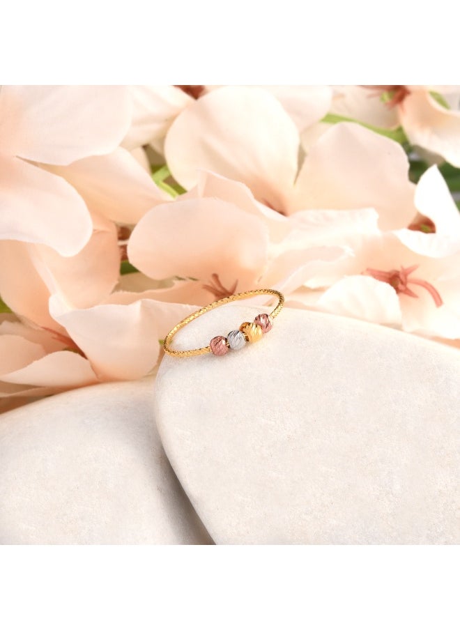 BAFLEH JEWELLERY Artistic Craft in Every Detail 22kt Gold Ball Ring with Floral Accent  - Image 4