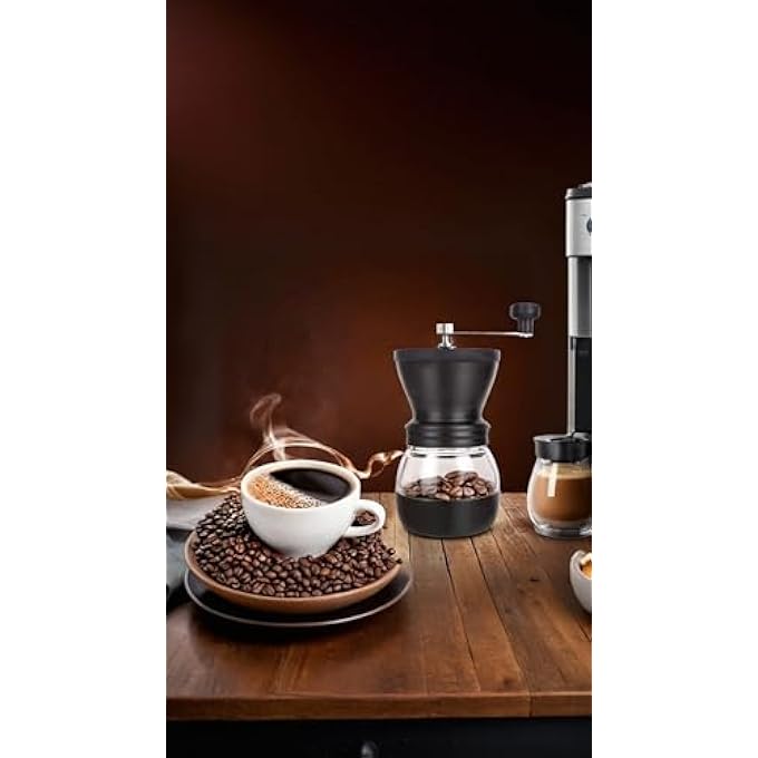Honwor Compact Ceramic Burr Manual Coffee Grinder  Adjustable Coarseness Portable Design For Home Office Travel  Outdoor Use - Image 3