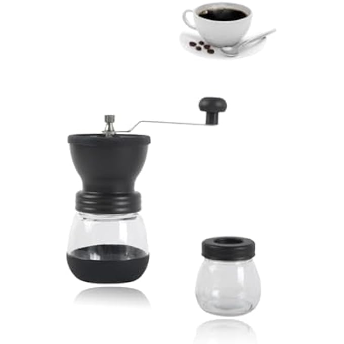 Honwor Compact Ceramic Burr Manual Coffee Grinder  Adjustable Coarseness Portable Design For Home Office Travel  Outdoor Use - Image 1