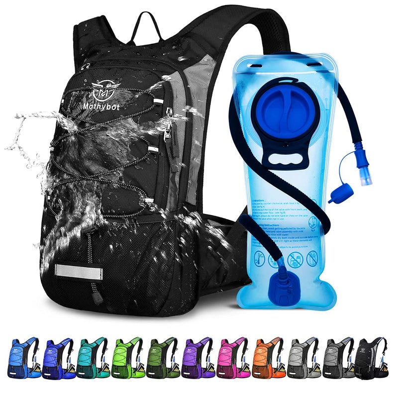 Mothybot Hydration Pack, Insulated Hydration Backpack with 2L BPA Free Water Bladder and Storage, Hiking Backpack for Men, Women, Kids for Running, Cycling, Camping - Keep Liquid Cool up to 5 Hours - Image 1