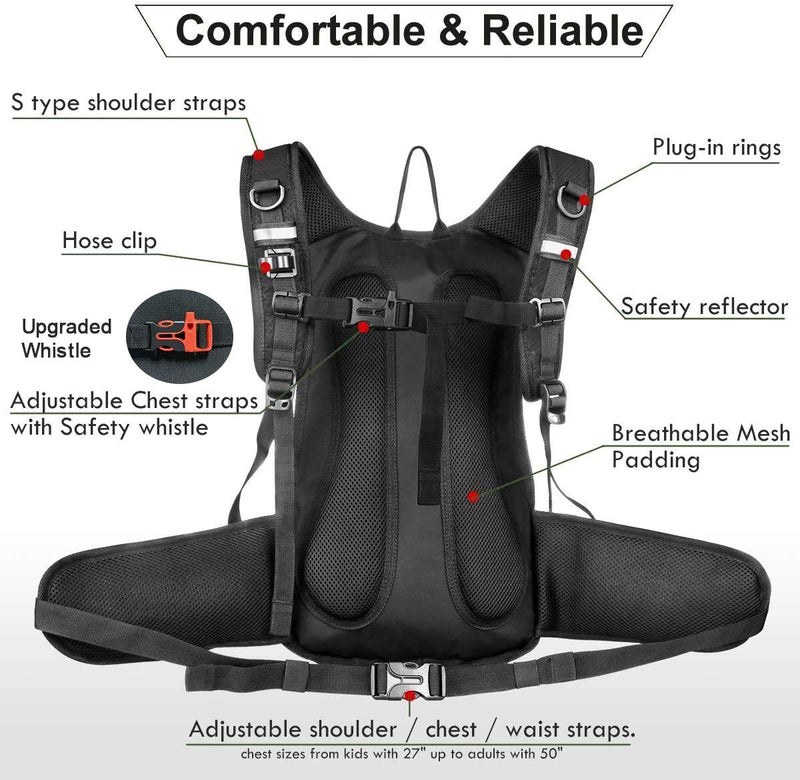 Mothybot Hydration Pack, Insulated Hydration Backpack with 2L BPA Free Water Bladder and Storage, Hiking Backpack for Men, Women, Kids for Running, Cycling, Camping - Keep Liquid Cool up to 5 Hours - Image 4