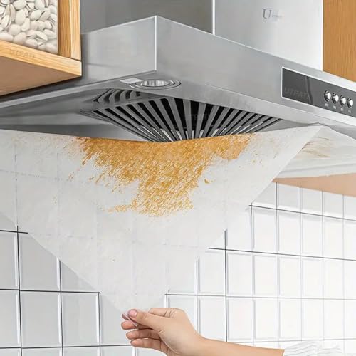 UTPATI 12 Pack Universal Range Hood Grease-Oil Absorbent Filters Mesh, Disposable Non Woven Fabric for Kitchen Vent Cleanliness, High Temperature Resistant Filter for Easy Cleaning, Stove Dust Cover - Image 5