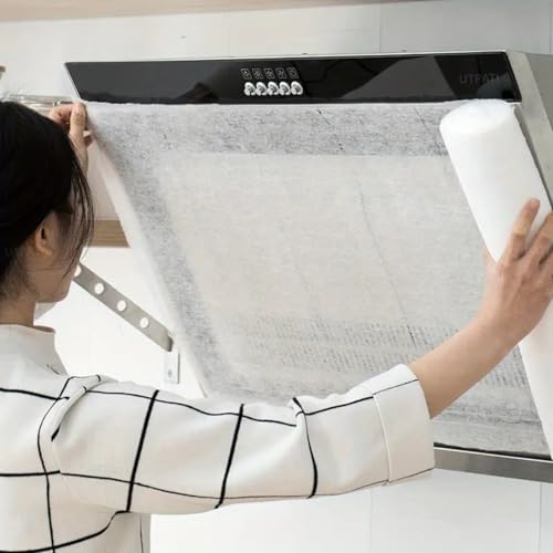 UTPATI 12 Pack Universal Range Hood Grease-Oil Absorbent Filters Mesh, Disposable Non Woven Fabric for Kitchen Vent Cleanliness, High Temperature Resistant Filter for Easy Cleaning, Stove Dust Cover - Image 2