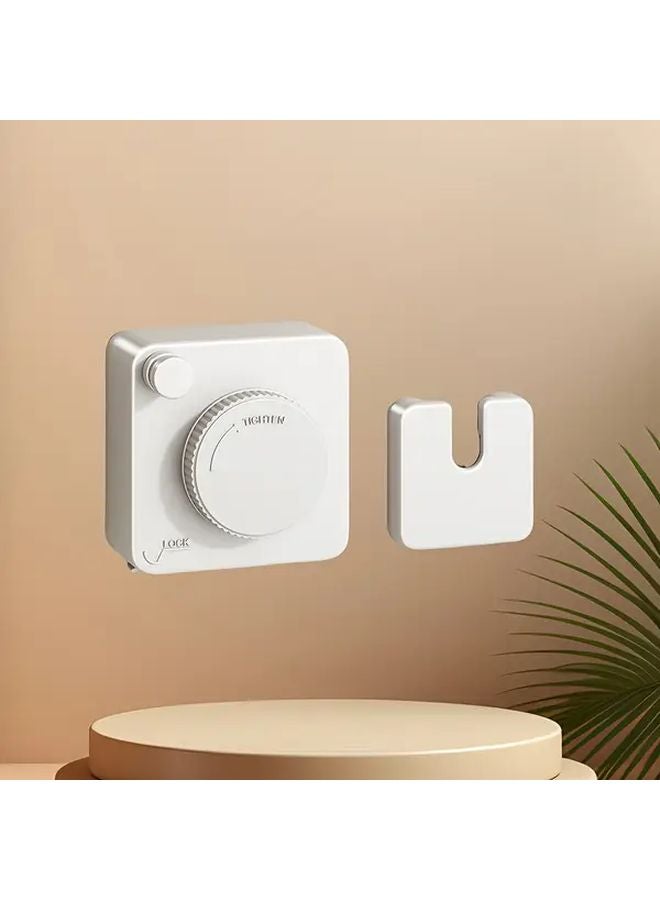 White Retractable Stainless Steel Clothesline 480cm No Drilling Required Indoor Drying Rack - Image 1