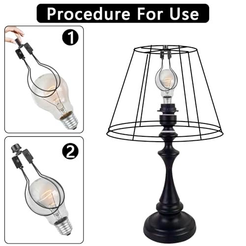OXDFK Lamp Shade Light Bulb Clip Adapter, Clip on Lampshade Adapter Kit, Includes Finial and Lampshade Levellers, Keep Lamp Shade hardware in Place Spring Clip for Light Bulb (Black) - Image 4