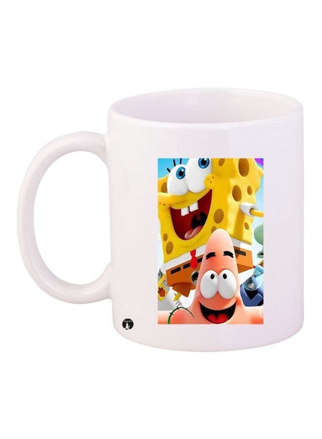 RYN SpongeBob SquarePants Printed Coffee Mug White/Yellow/Pink 11ounce