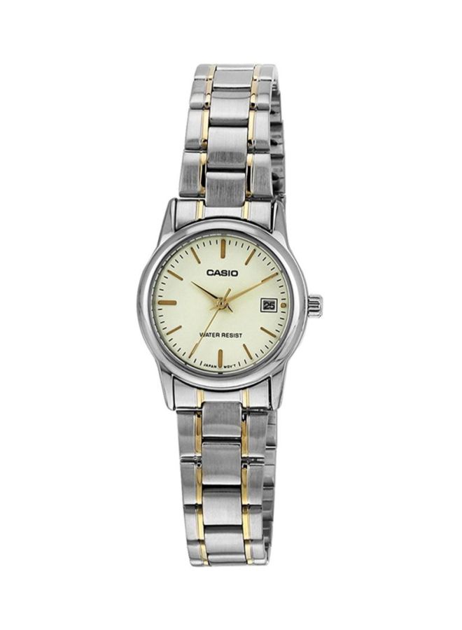 CASIO Women Stainless Steel Analog Wrist Watch LTP-V002SG-9ADF - 25 mm - Silver/Gold - Image 1