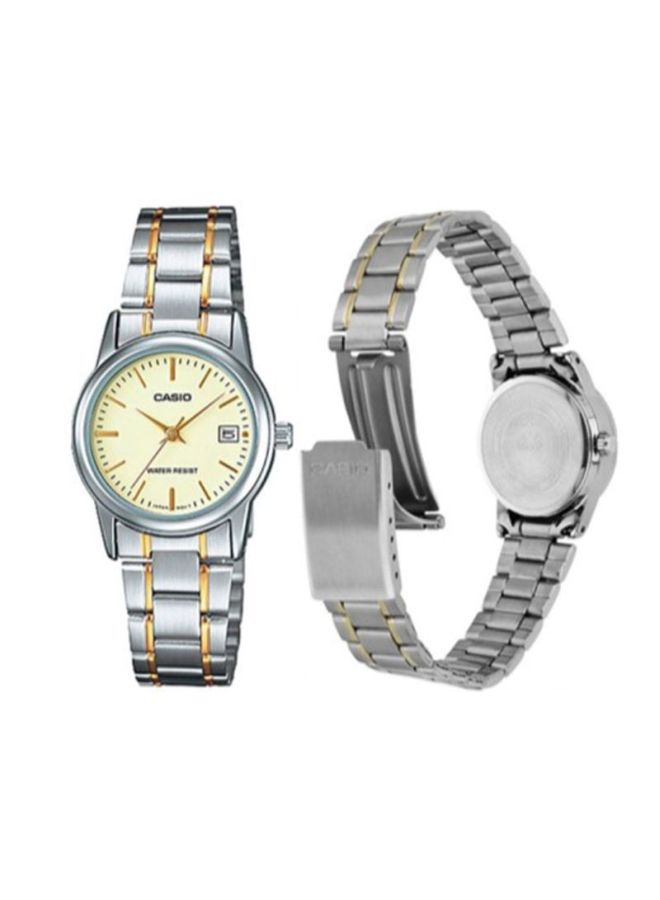 CASIO Women Stainless Steel Analog Wrist Watch LTP-V002SG-9ADF - 25 mm - Silver/Gold - Image 5