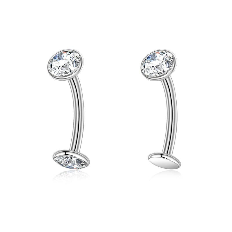 Lantine G23 Titanium Floating Belly Button Rings Set 14g Curved Barbell Navel Ring Round Cz Cute Eyebrow Piercing Jewelry 12mm - Image 1