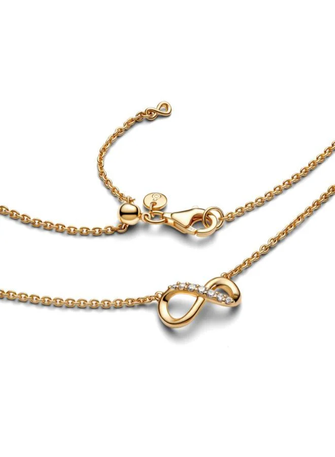 باندورا Infinity 14k gold-plated collier with clear cubic zirconia