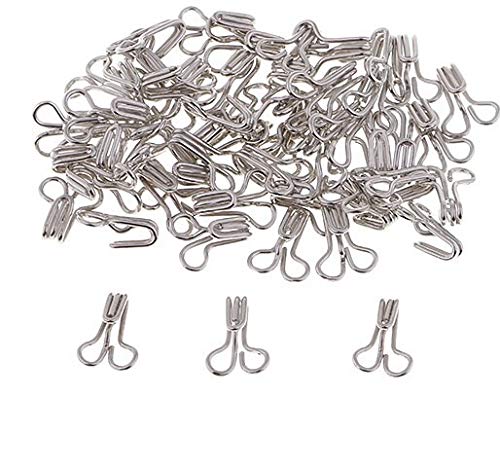 Crafteez Metal Blouse Hook for Tailoring and Embroidery Silver Hook Eye Pack of 100  - Image 2