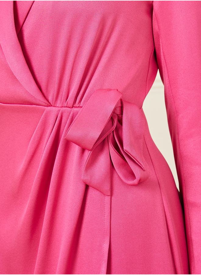 Styli - Wrap Front Tie-Up Detail Blazer Midi Dress - Image 1