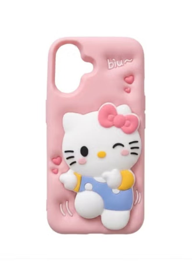 fekra Fekra Cute Happy Wink Hello Kitty Head Grip Holder Case For iPhone 16 ZA0BEE6958AB414B6DF6CZ