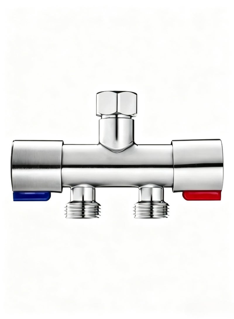 1 in and 2 out water dividing angle valve, bathroom washing machine toilet water dividing angle valve, G1/2 handshake bathroom hotel accessories water angle valve - Image 1