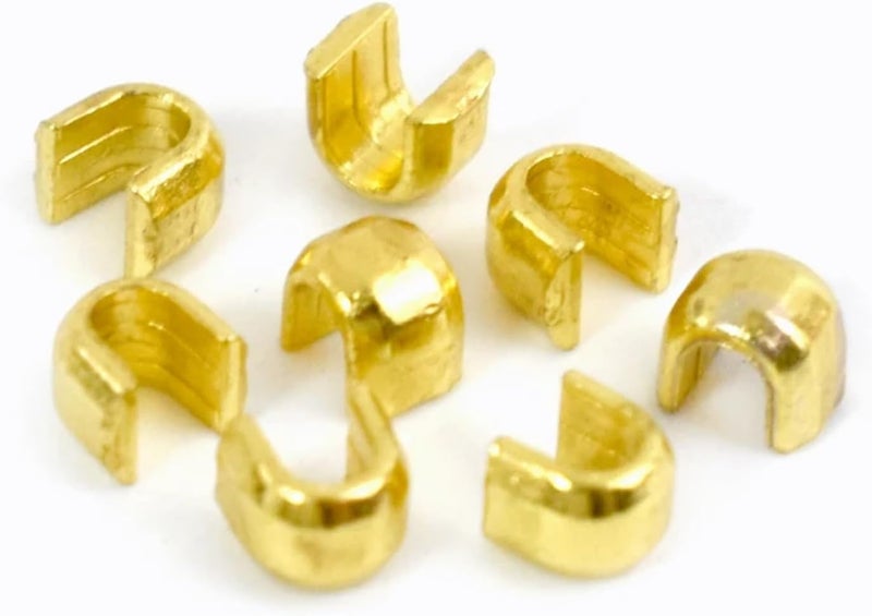 Zipper Stops 100pcs Brass U Style Zipper Stopper Non-Slip for 3# 5# 8# 10# for Metal Nylon Resin Zippers Repair Crafts Accessory(Gold,8#) - Image 1