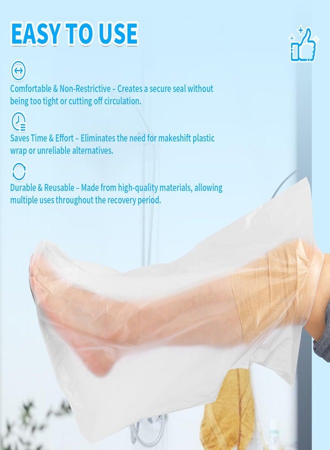 FRONTLINE 3 Pack 100% Waterproof Cast Covers for Shower Leg, Water Tight Seal, Reusable Adult Cast Protectors, After Surgery Bandage and Dressing Bag for Wounds and Burns, Full Leg 37in - Image 5