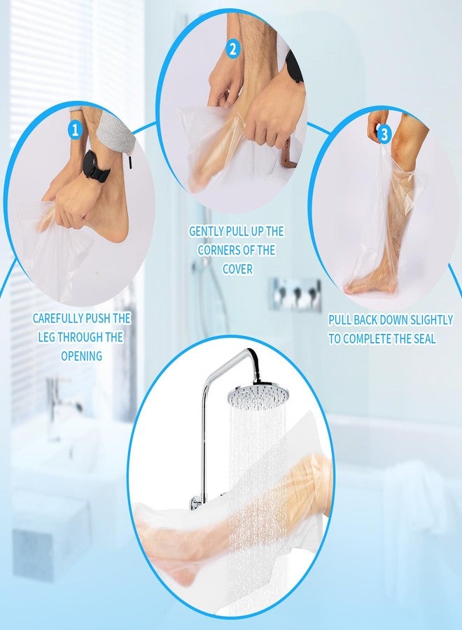 FRONTLINE 3 Pack 100% Waterproof Cast Covers for Shower Leg, Water Tight Seal, Reusable Adult Cast Protectors, After Surgery Bandage and Dressing Bag for Wounds and Burns, Full Leg 37in - Image 4